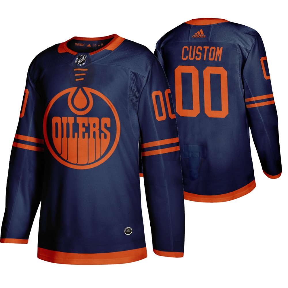 Cheap Edmonton Oilers Custom Blue 2019-20 Third Alternate Jersey